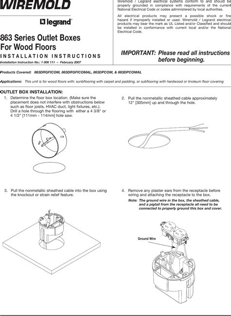 floor outlet box installation instructions